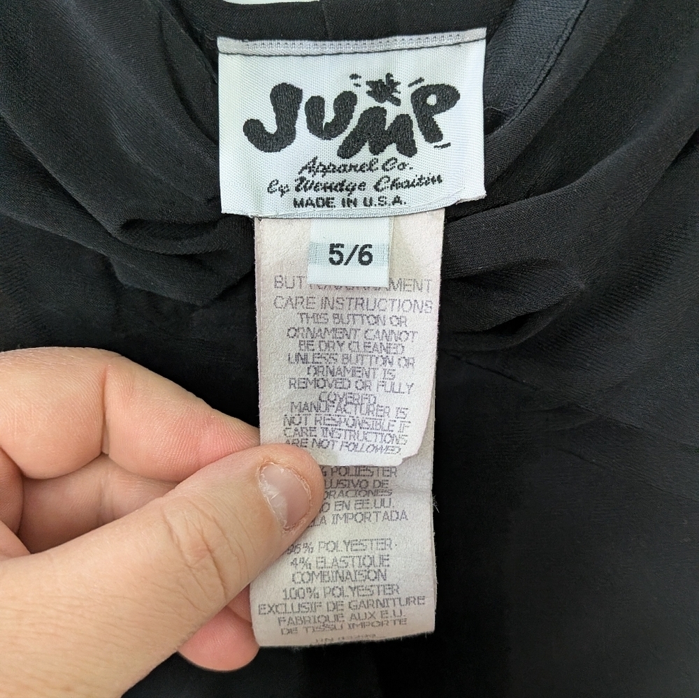 VINTAGE 90-00 JUMP Festive Maxi Women Dress Size 5-6 Black Stretch Made In USA - Picture 11 of 16
